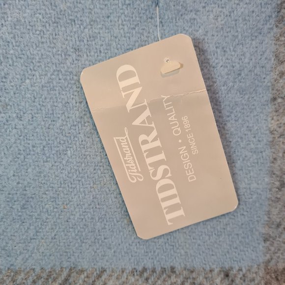 Tidstrand Blue and Grey Wool Scarf - Picture 3 of 5